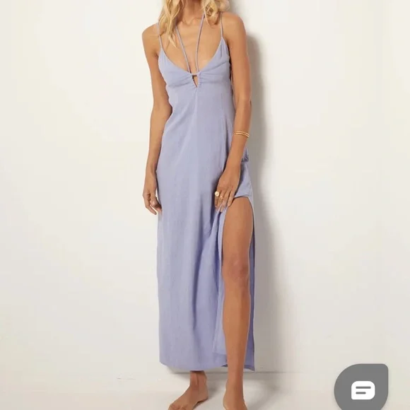 maurie and eve blue and white dress Jonathan Simkhai Dress Blue/Cream Colorblock Size 2 Sleeveless Fit & F –  Celebrity Owned main image 1